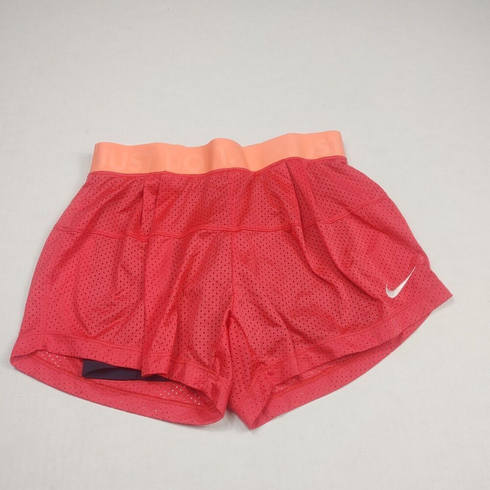 Nike Womens Dri Fit Running Shorts Pink Orange Mesh Quick Dry Lightweight XS
